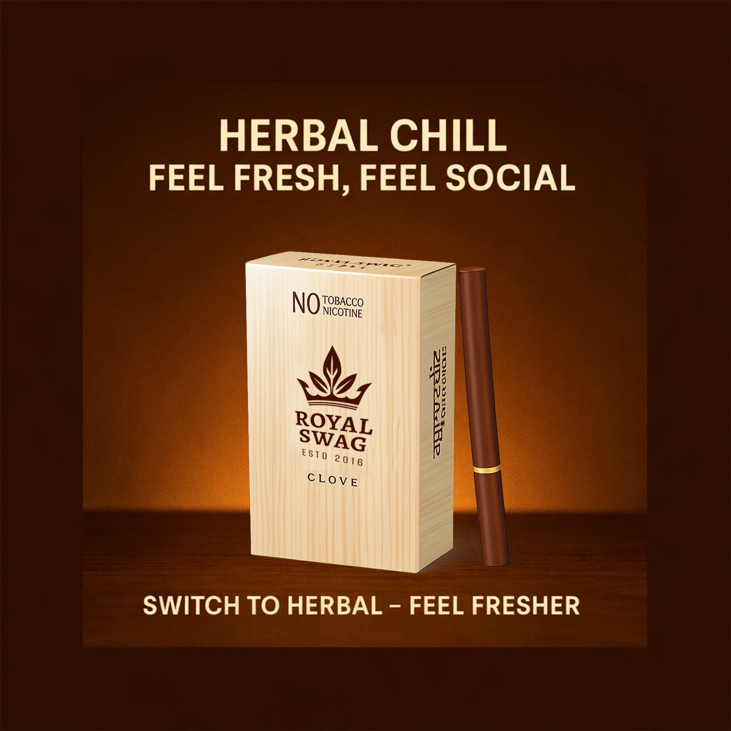 Ayurvedic & Herbal Cigarette, Clove Smoke Nicotine Free & Tobacco Free Cigarettes - (100 Sticks)