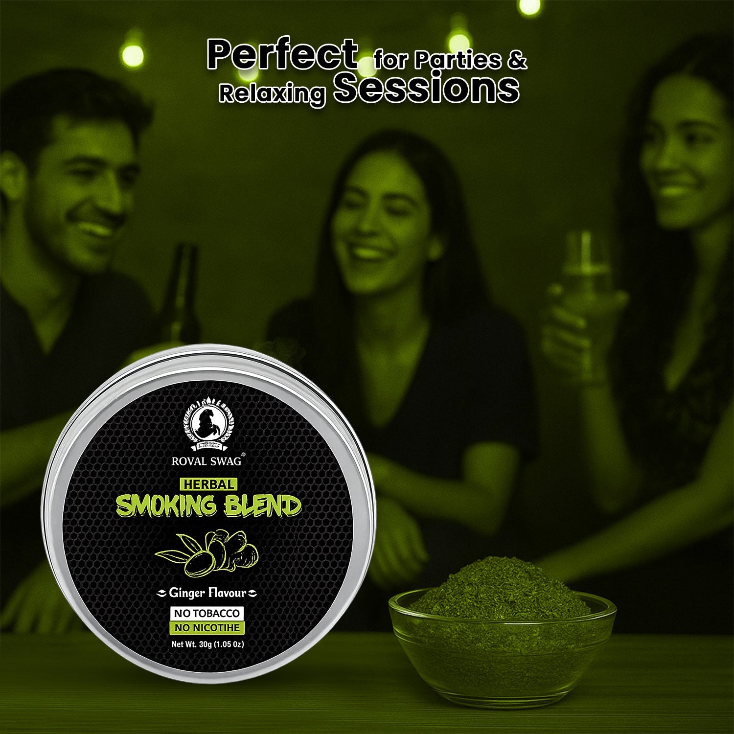 Ayurvedic Herbal Mixture Smoking Blend GINGER FLAVOUR (30 g/1.0 oz Container)