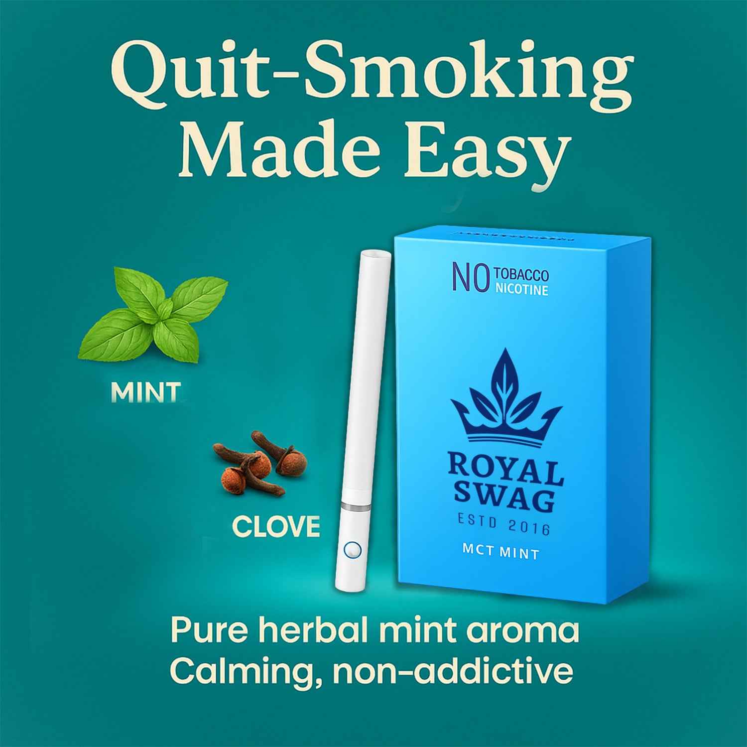 Herbal Cigarette Combo Pack of Clove, Frutta and Mint Flavour Smoke (10 Stick Each) Nicotine Free With 1 Shot