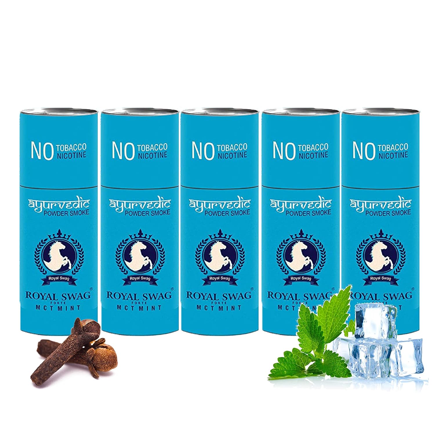 Royal Swag Ayurvedic Herbal Mint Flavoured (MCT) Cigarettes - 05 Sticks Packet