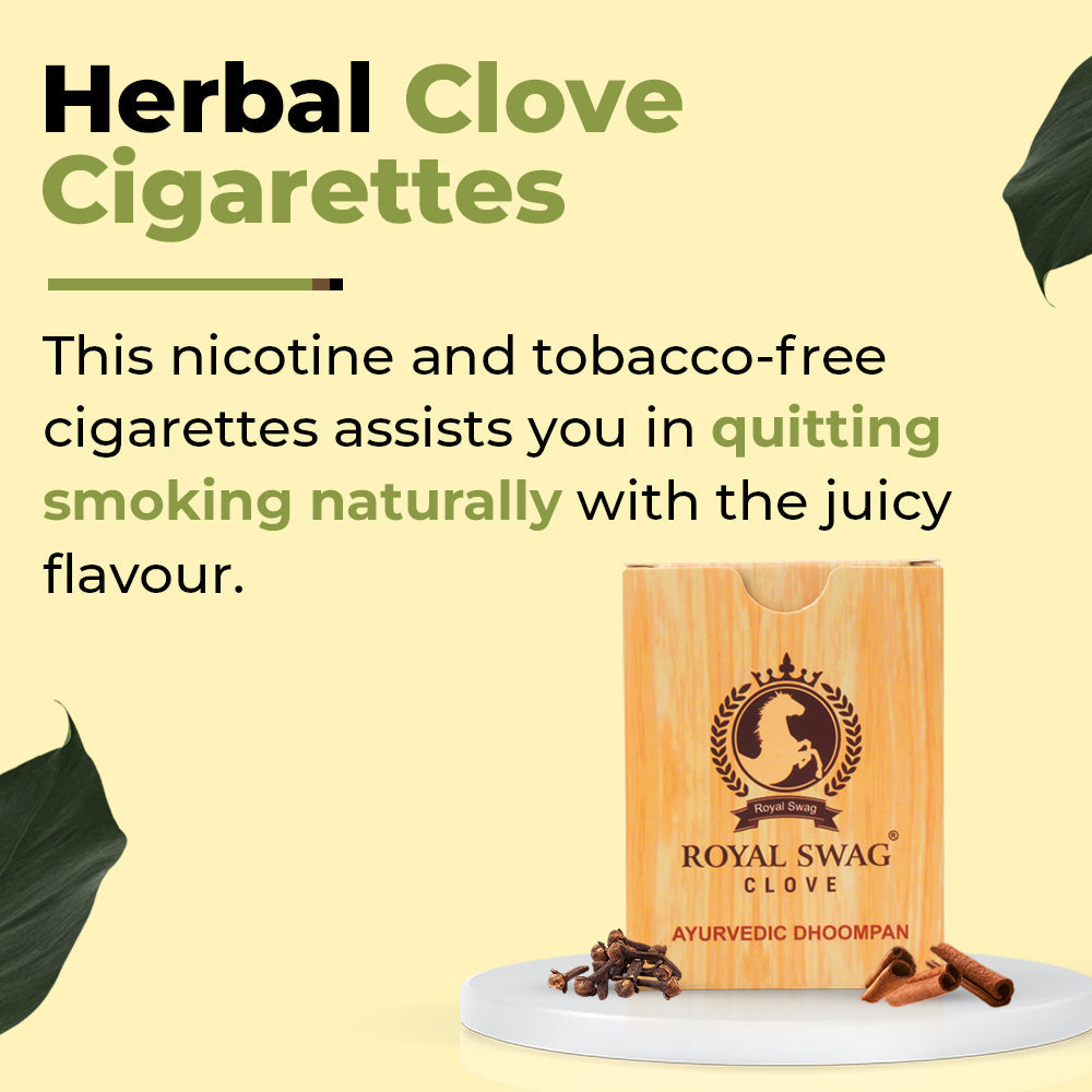 Ayurvedic Herbal Long Filtered Bidi Smoke (Pack of 5 X 20 Bidi Sticks Per Pack) With 1 Shot | 100 Sticks