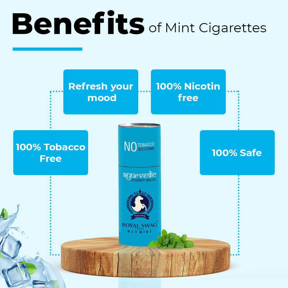 Royal Swag Ayurvedic Herbal Mint Flavoured (MCT) Cigarettes - 05 Sticks Packet