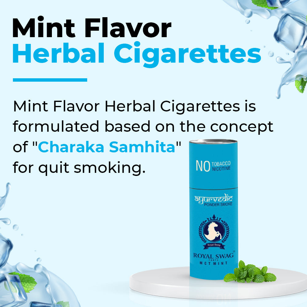 Royal Swag Ayurvedic Herbal Mint Flavoured (MCT) Cigarettes - 05 Sticks Packet