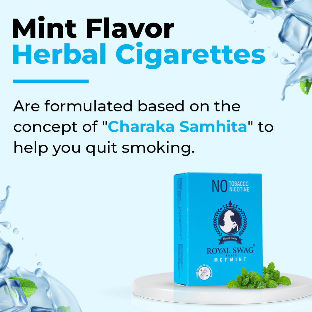Royal Swag Ayurvedic Herbal Mint Flavoured (MCT) Cigarettes - 20 Sticks