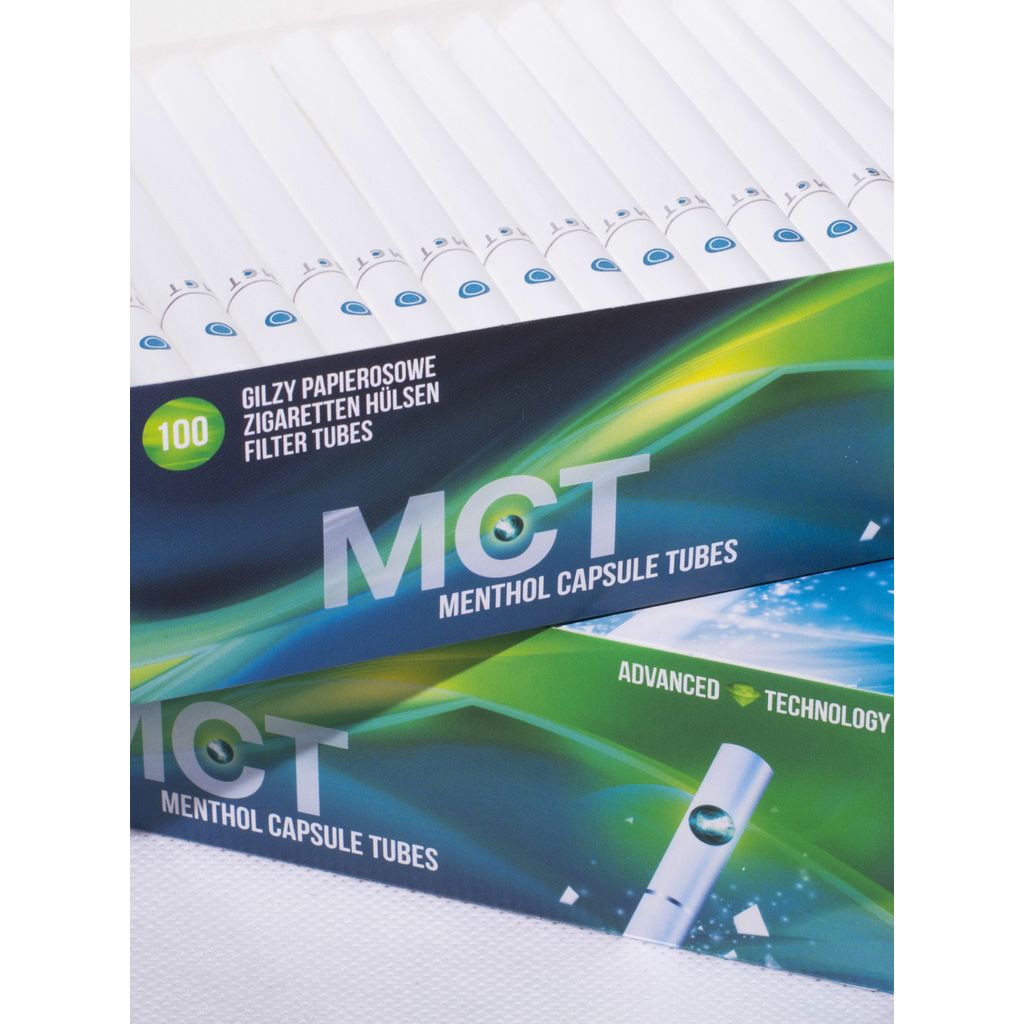 20 mm MCT Menthol Capsule Ayurvedic Herbal Cigarettes - 100 Tubes