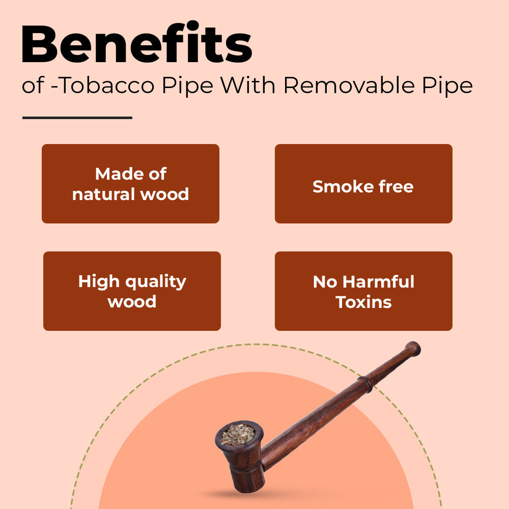 Brown Colour Vintage Wooden Smoking Pipe