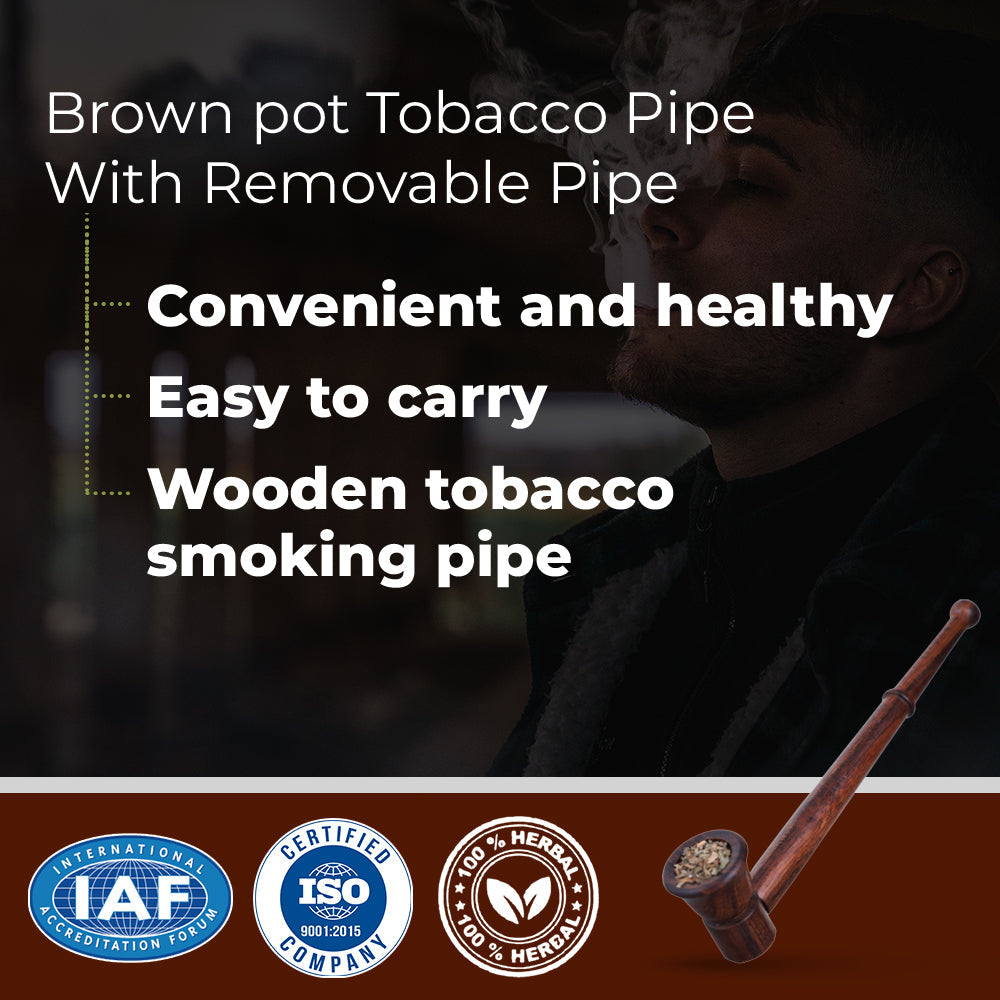 Brown Colour Vintage Wooden Smoking Pipe